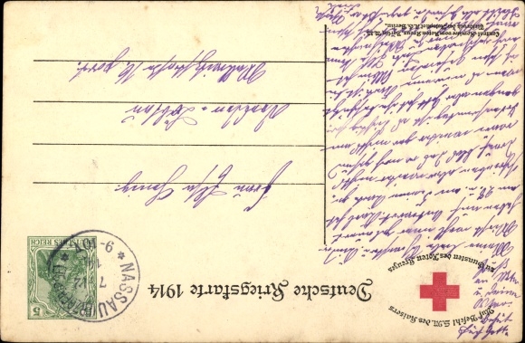 Postcard Kaiser Wilhelm II., I don&#39;t know any parties anymore, quote 1914