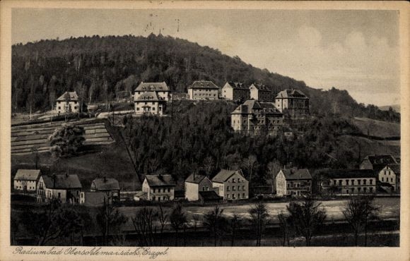 Ak Oberschlema Erzgebirge, Blick zum Radiumbad, Häuser