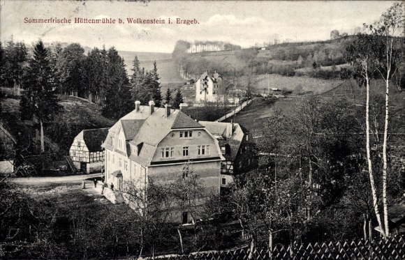 Ak Schönbrunn Wolkenstein im Erzgebirge, Sommerfrische Hüttenmühle