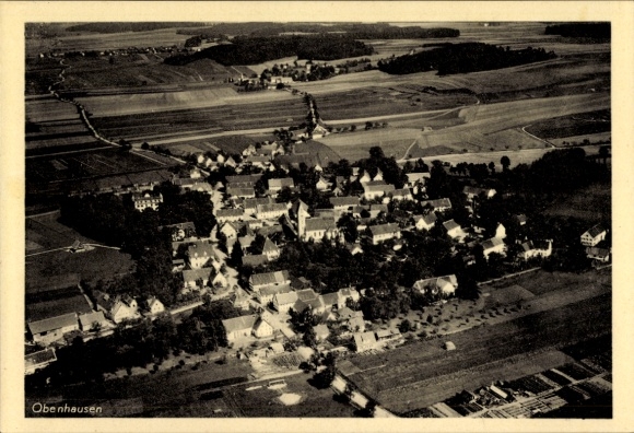 Postcard Obenhausen Markt Buch Schwaben, aerial photograph
