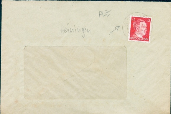 (20) Heiningen via Börssum June 30, 1944 Letter - RRR! - Stamp not recorded by Schnellbacher