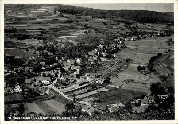 Postcard Heimbuchenthal in the Spessart, aerial photograph