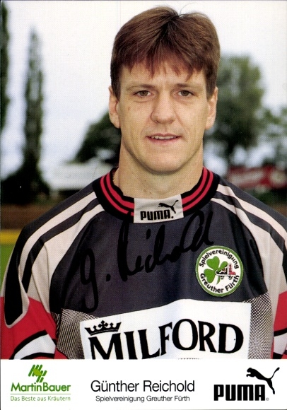 Autograph card footballer Günther Reichold, SpVgg Greuther Fürth, autograph