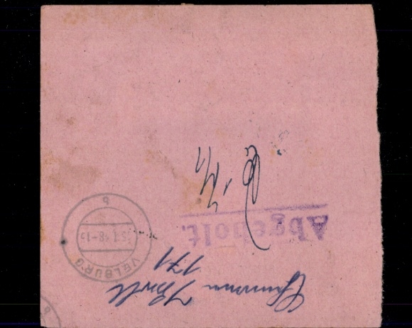 Michel No. 954 (2) on replacement parcel card