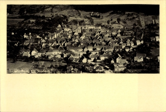 Postcard Hoffenheim Sinsheim in Baden, aerial photograph