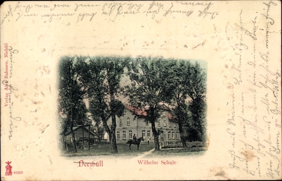 Postcard Deezbüll Niebüll in North Friesland, Wilhelm school