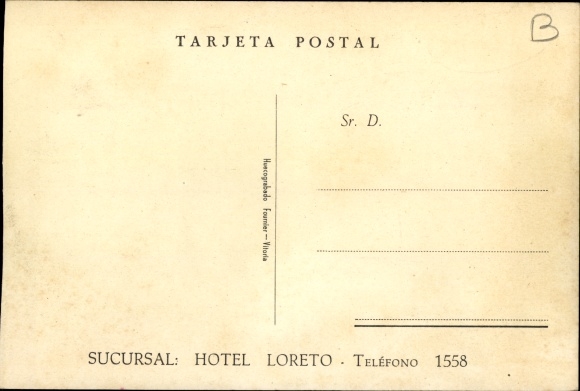 Postcard Cadiz Andalusia Spain, Hotel Roma, Tipico Bar, Habitacion