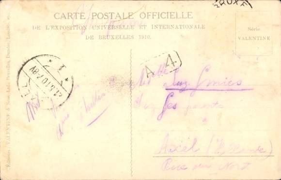 Herb KP Bruksela Belgia, Grande Terrasse, Exposition de Bruxelles, 1910, flaga