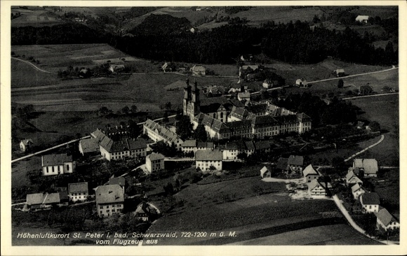 Postcard St. Peter im Schwarzwald, aerial photograph