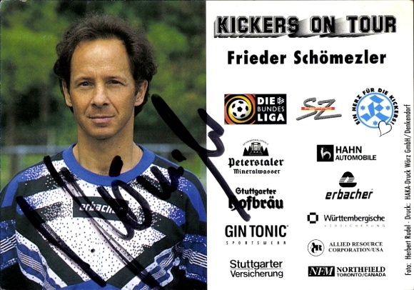 Karta autografu Współtrener Frieder Schömezler, Stuttgarter Kickers, autograf