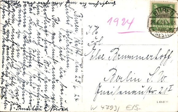Postcard Büren in Westphalia, Burgstrasse
