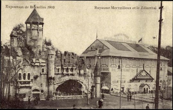 Set von 83 Ansichtskarten, Brüssel Weltausstellung 1910