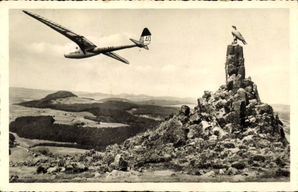 Abtosroda Poppenhausen, aviator monument, Wasserkuppe, glider, Rhön