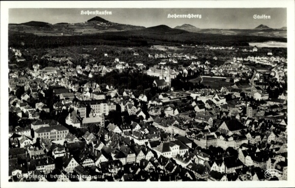 Postcard Göppingen in Württemberg, aerial photograph, Hohenstaufen, Stuffen