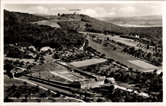 Postcard Salach in the Filstal, aerial photograph
