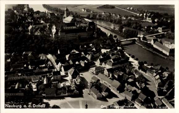 Postcard Neuburg an der Donau Upper Bavaria, aerial photograph