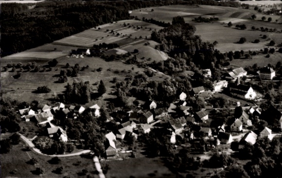 Ak Schienen Öhningen in Baden, luchtfoto