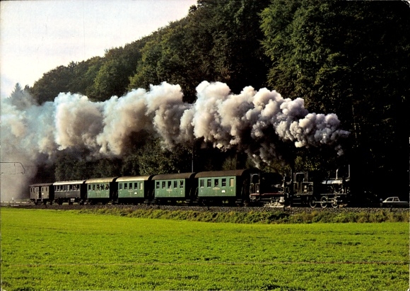Postcard Swiss Railway, steam locomotive