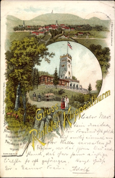 Chromo-Litho Rinteln on the Weser, Cliff Tower