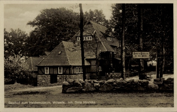 Postcard Wilsede Bispingen in the Heidekreis, Inn at the Heath Museum