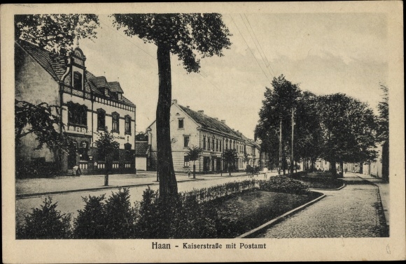 Postcard Haan in the Rhineland, Kaiserstrasse, post office