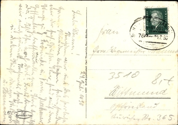 Postcard Hann. Münden in Lower Saxony, general view