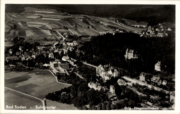 Ak Bad Soden Salmünster in Hessen, Stolzenberg, luchtfoto