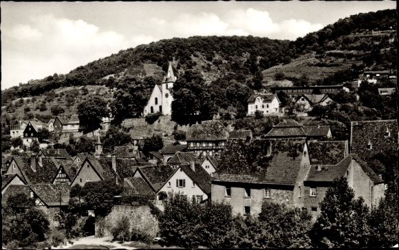 Postcard Zwingenberg on the Bergstrasse in Hesse, view of the town
