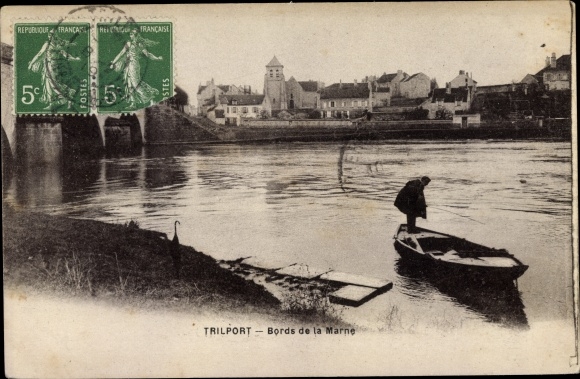 Ak Trilport Seine et Marne, Bords de la Marne