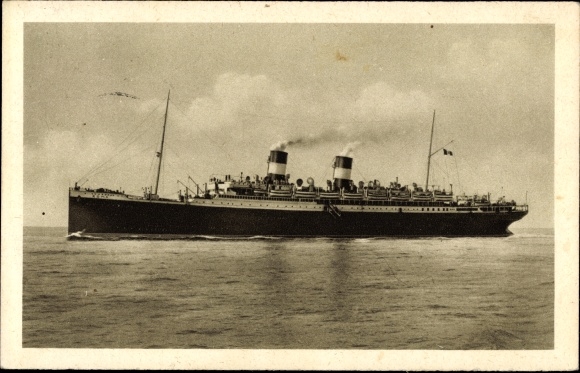 Postcard steamship Rome, Italian General Navigation, NGI, Mediterranean North America Express