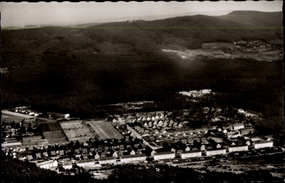 Postcard Eberstadt Darmstadt in Hesse, aerial view of Kirchtannen settlement, forest landscape