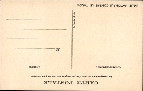 Artist Postcard Poulbot, Francisque, They are the first to be blocked, National League against Slums