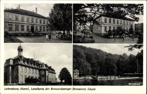 PC Liebenburg Harz, school country home, country home of the Brunswick Pestalozzi School, castle, forest pool