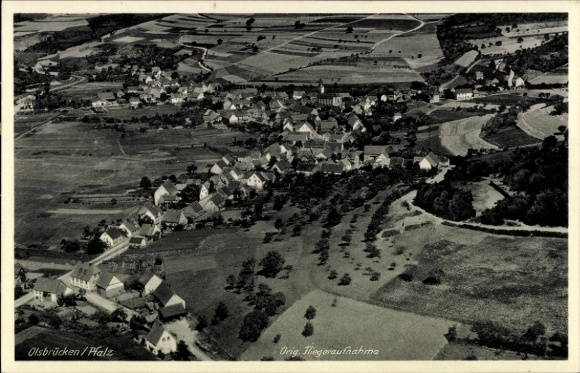 Ak Olsbrücken in de Palts, luchtfoto