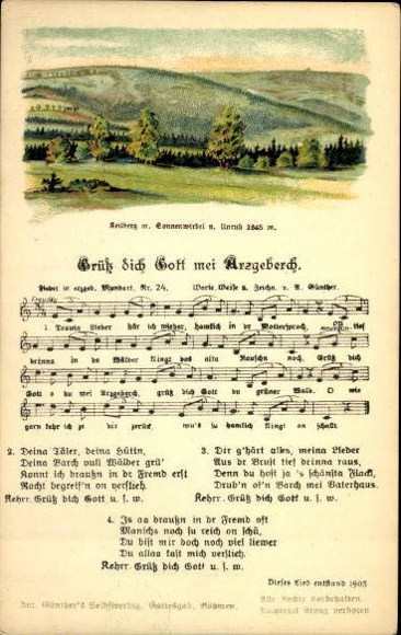 31 individual song cards, Anton Günther
