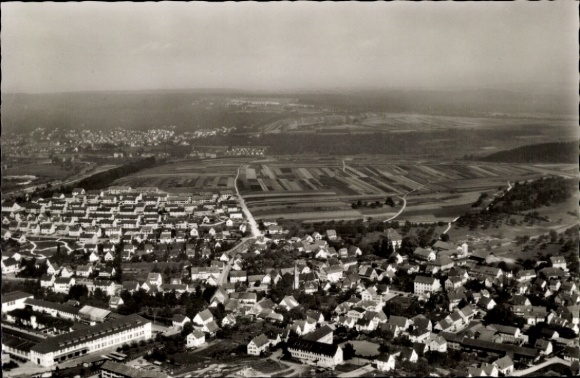 Postcard Wernau am Neckar, aerial photograph