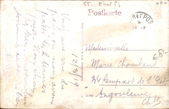 Postcard Kirchberg im Hunsrück, market square, monument