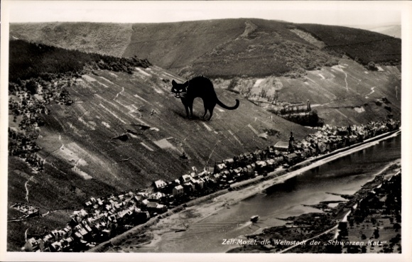 Ak Zell an der Mosel, luchtfoto