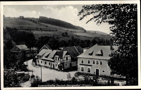 PC German Georgenthal Neuhausen Erzgebirge, inn with surroundings