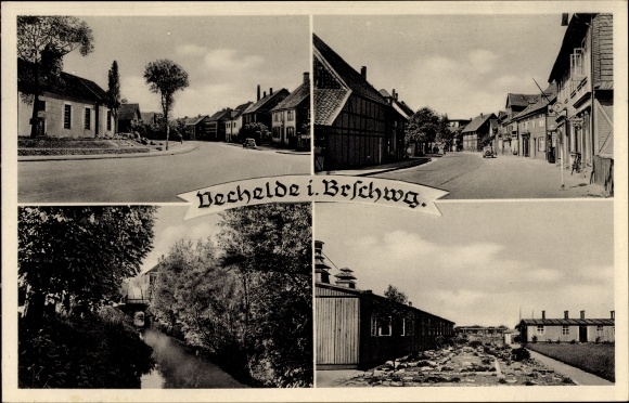 Ak Vechelde Nedersaksen, straatdelen, waterdeel, kazerne