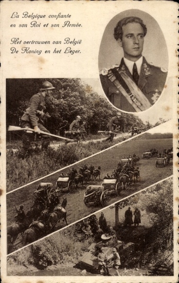 Postcard Belgium trusts in its king and its army, portrait