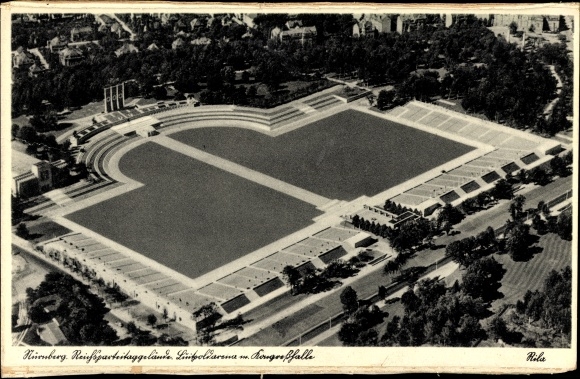 Postcard Nuremberg, Nazi Party Rally Grounds, Luitpoldarena, Congress Hall