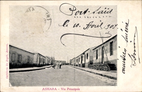 Postcard Asmara Eritrea, Via Principale