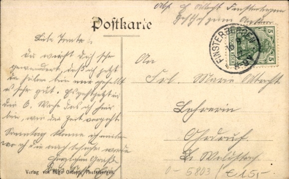 Postcard Finsterbergen Friedrichroda in the Thuringian Forest, Gasthof zum Anker, street scene, architecture,