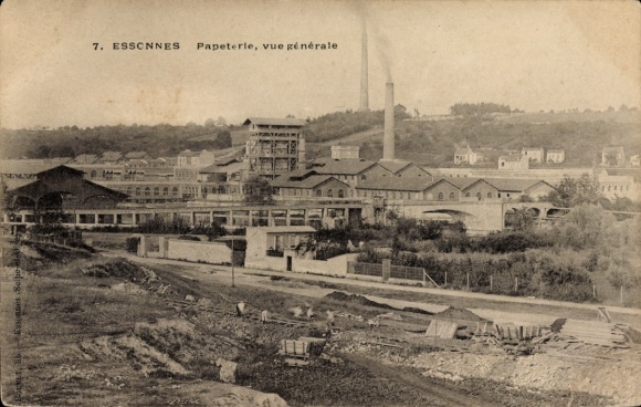 Postcard Essonnes Essonne, paper factory