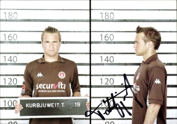 Autogrammkarte Fußballer Tobias Kurbjuweit, FC St. Pauli, Autogramm