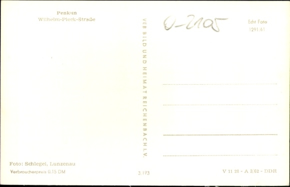 Postcard Penkun in Vorpommern, Wilhelm Pieck Street, Church