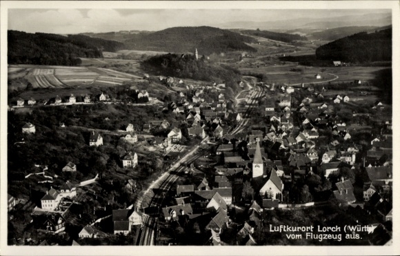Ak Lorch im Remstal Württemberg, Fliegeraufnahme