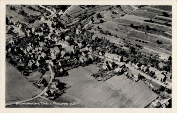 Postcard Wichtshausen Suhl in Thuringia, aerial photograph