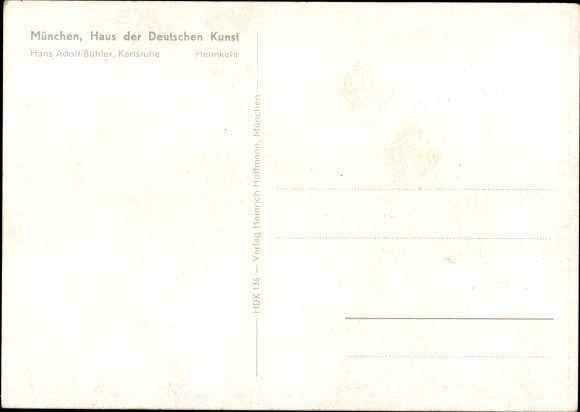 Artist PC Bühler, Hans Adolf, homecoming, HDK No. 136